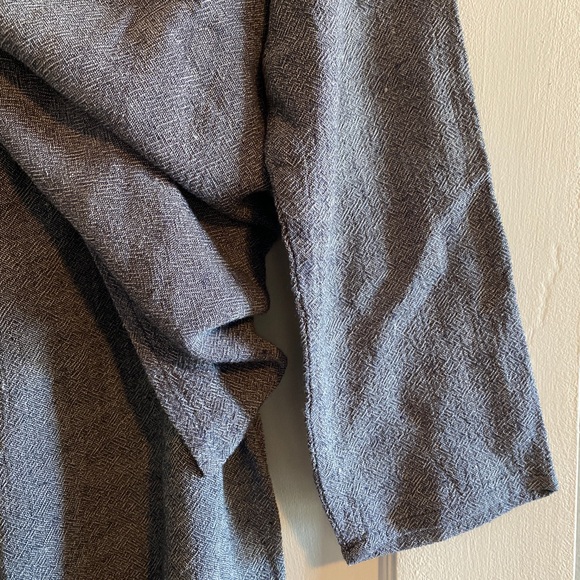 Eileen Fisher (2) Pc. Linen Blend V-neck Top Pants Set Slate Grey Size 1X - Picture 5 of 9